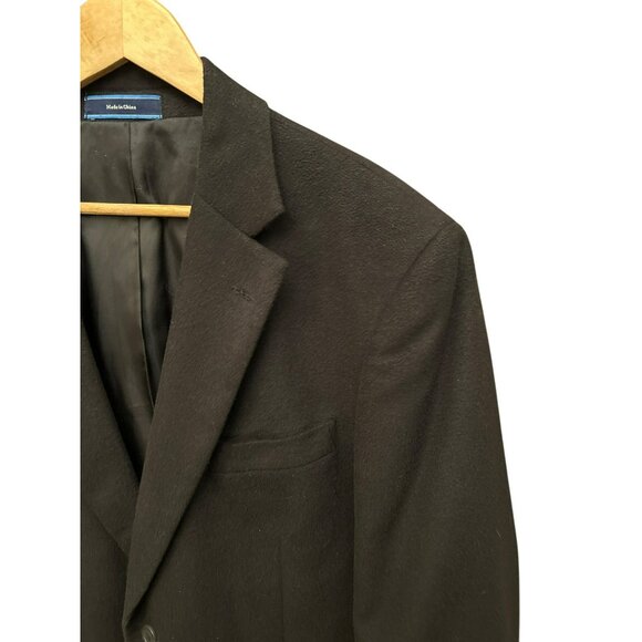 Vintage Andrew Fezza Black Blazer Jacket 44R Two Button Work Professional - Picture 3 of 6